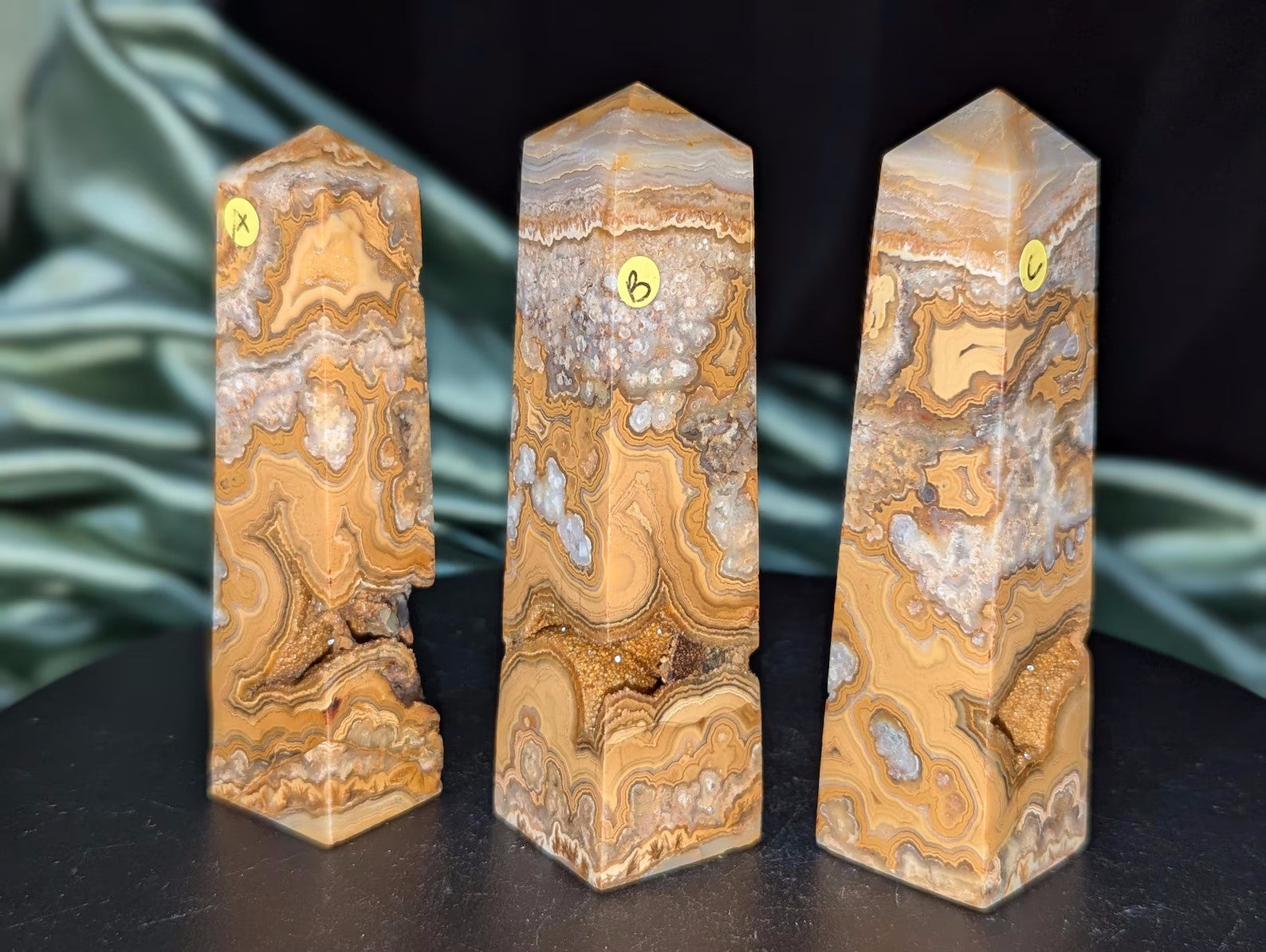 Druzy Yellow Crazy Lace Agate Towers