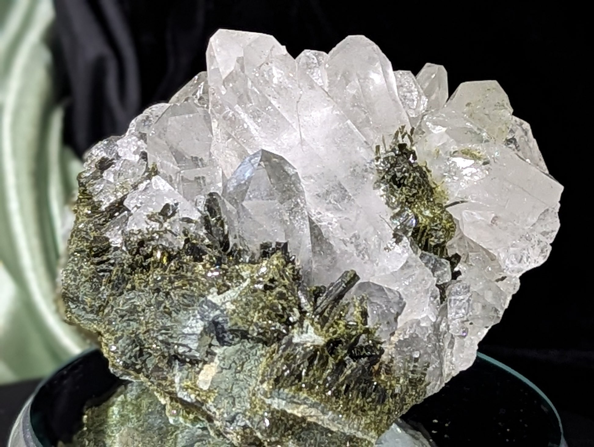 Epidote on Quartz Specimen