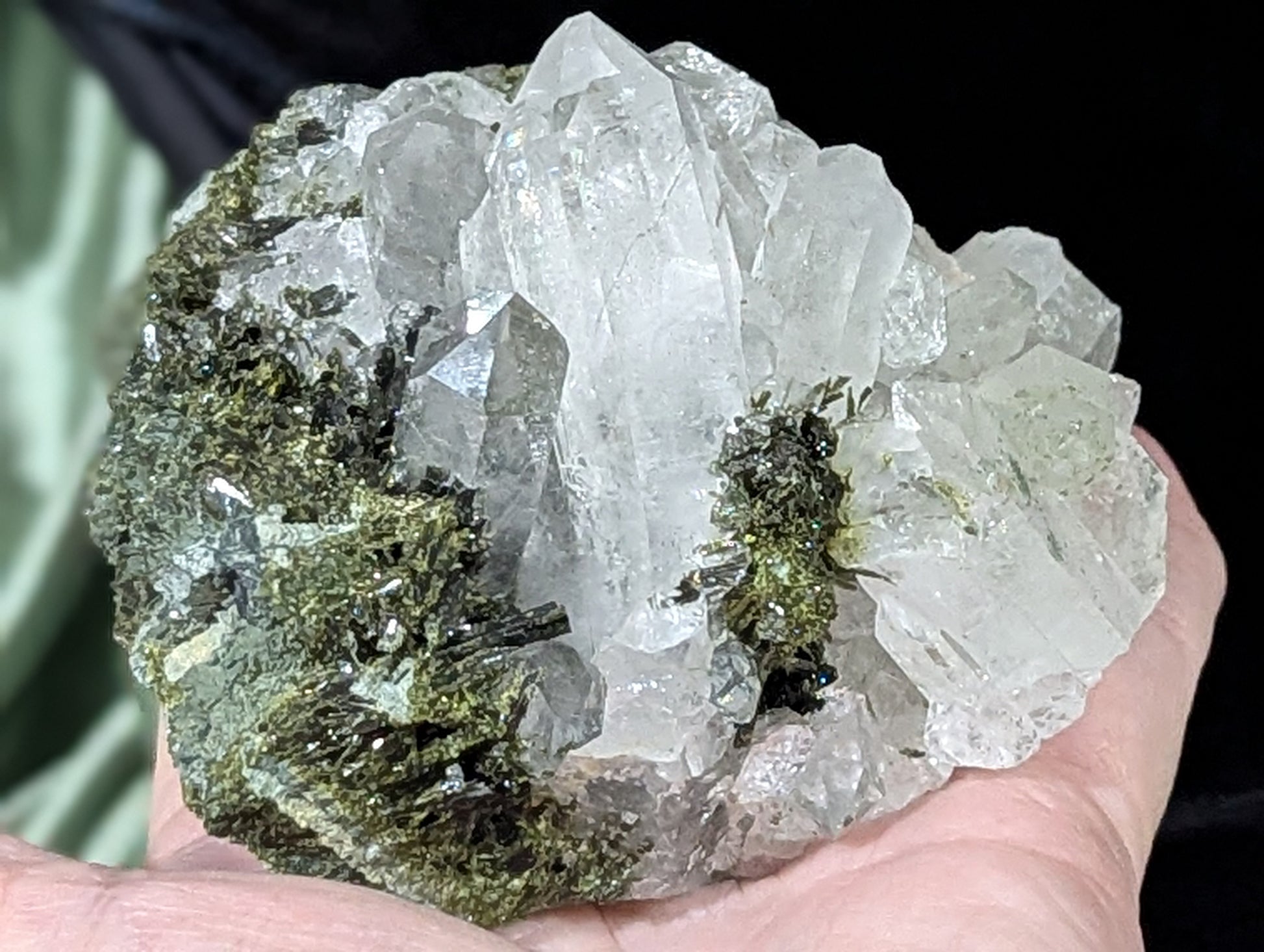Epidote on Quartz Specimen