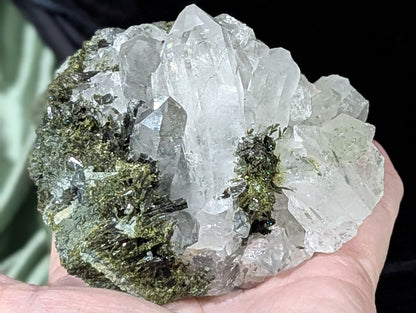Epidote on Quartz Specimen