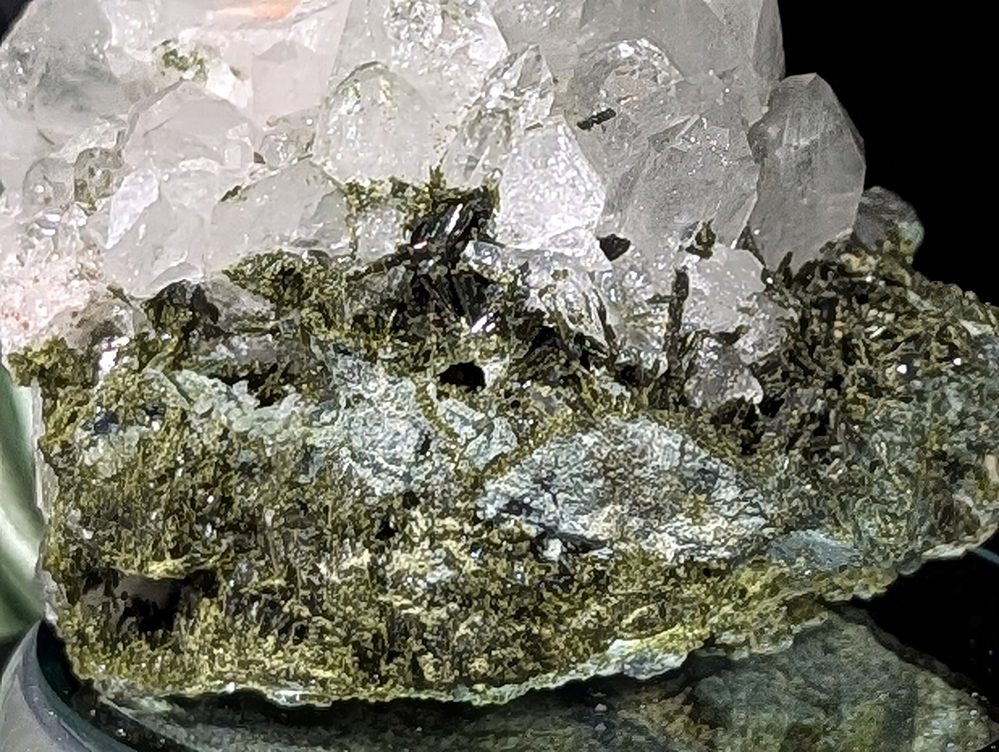 Epidote on Quartz Specimen