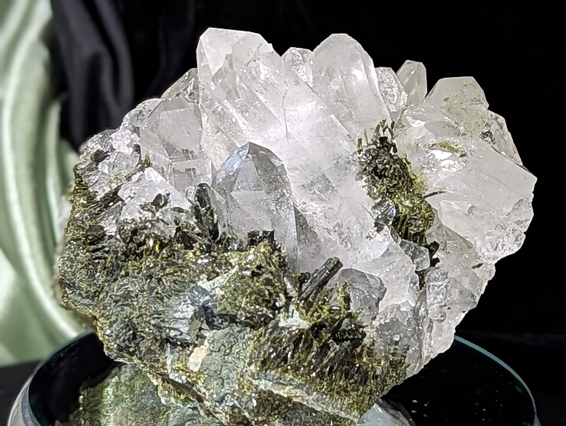 Epidote on Quartz Specimen