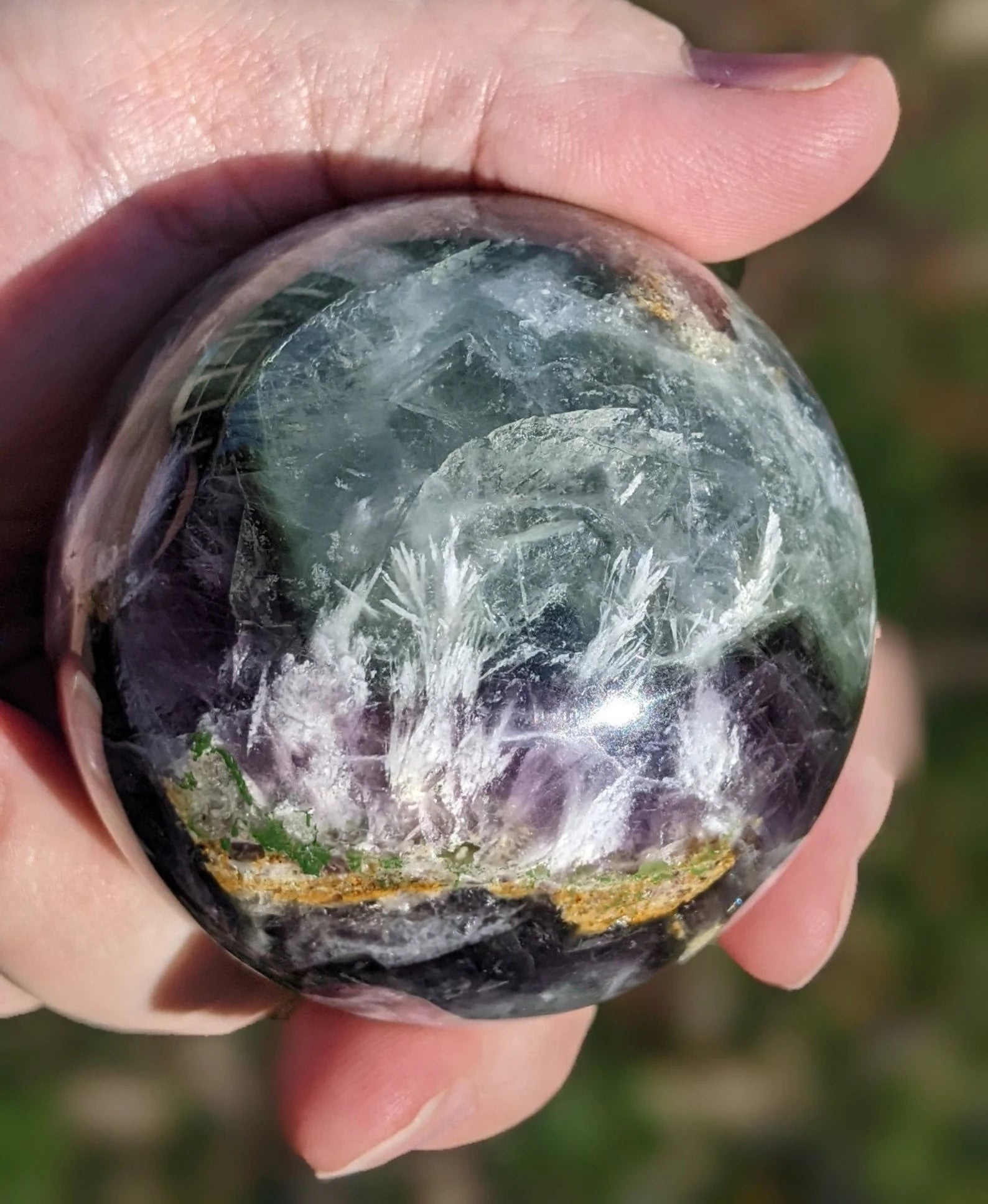Natural Rainbow Fluorite Sphere