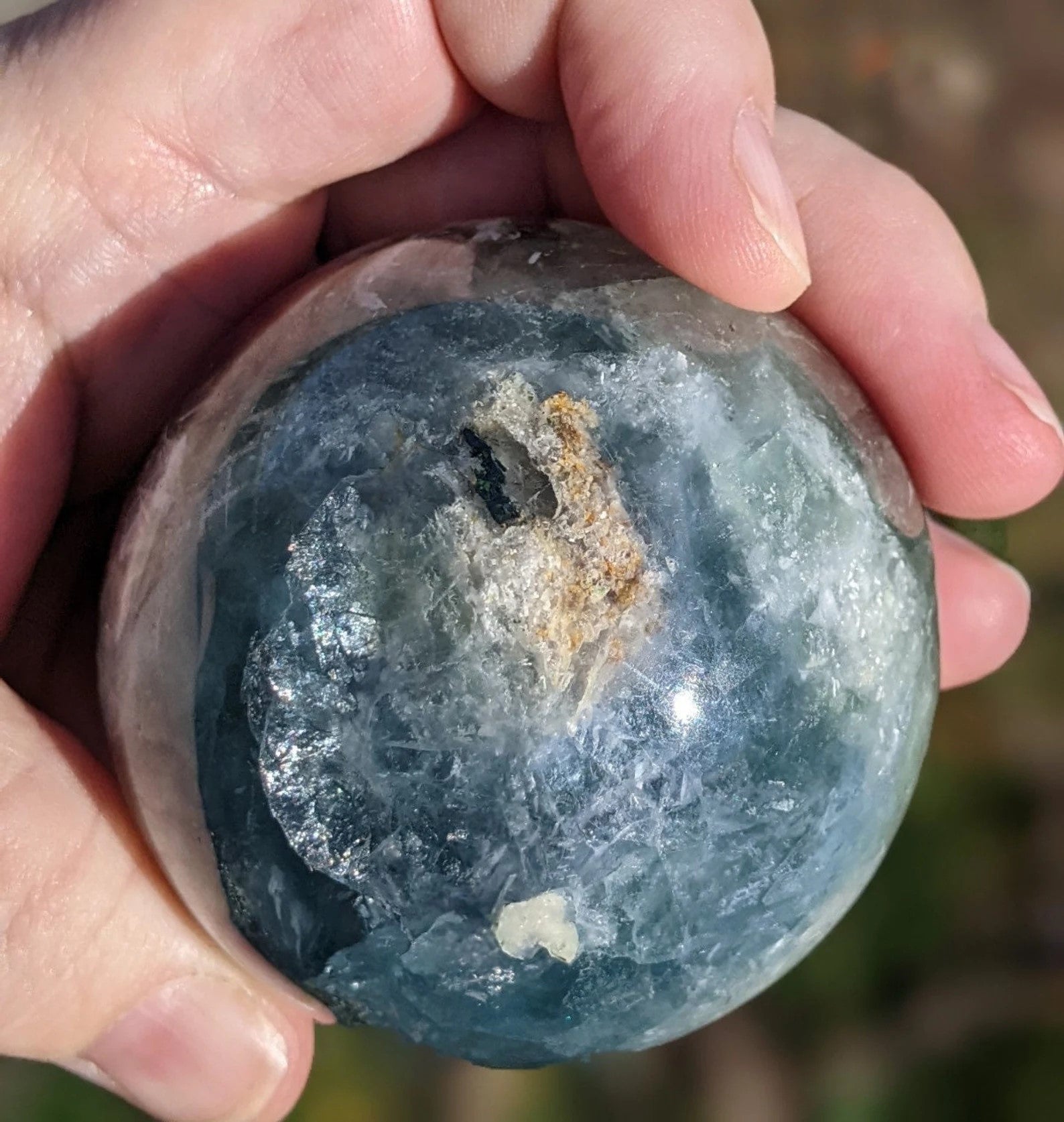 Natural Rainbow Fluorite Sphere