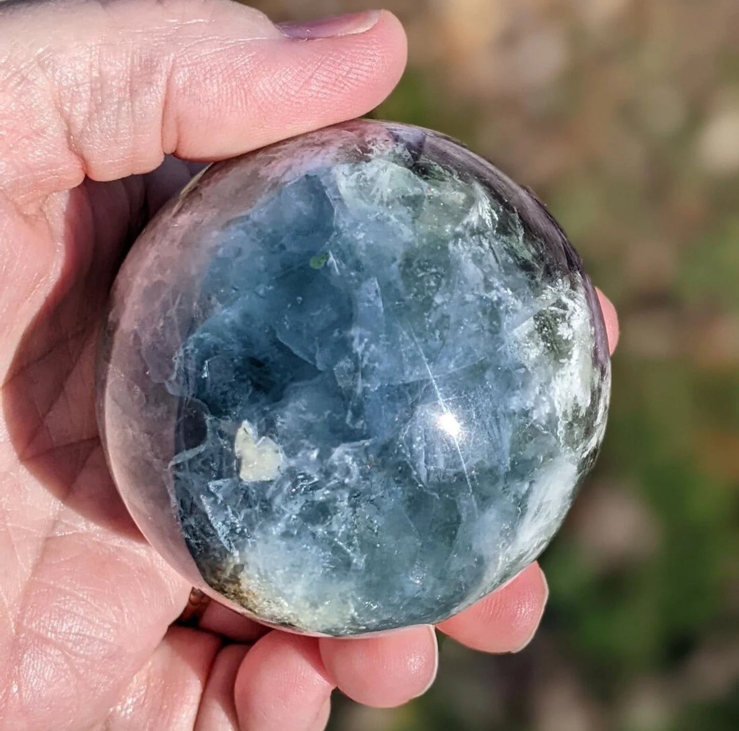 Natural Rainbow Fluorite Sphere