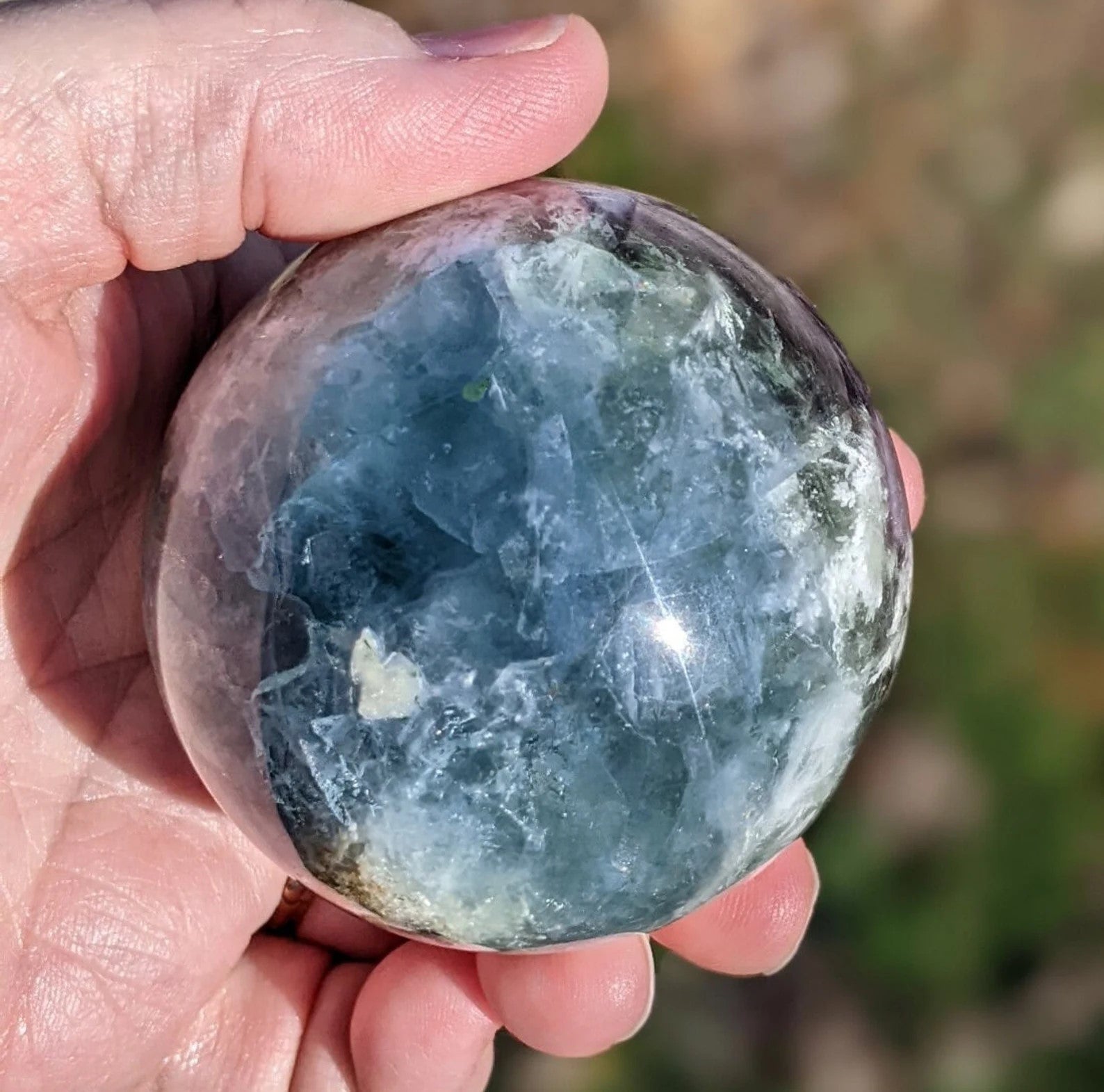 Natural Rainbow Fluorite Sphere