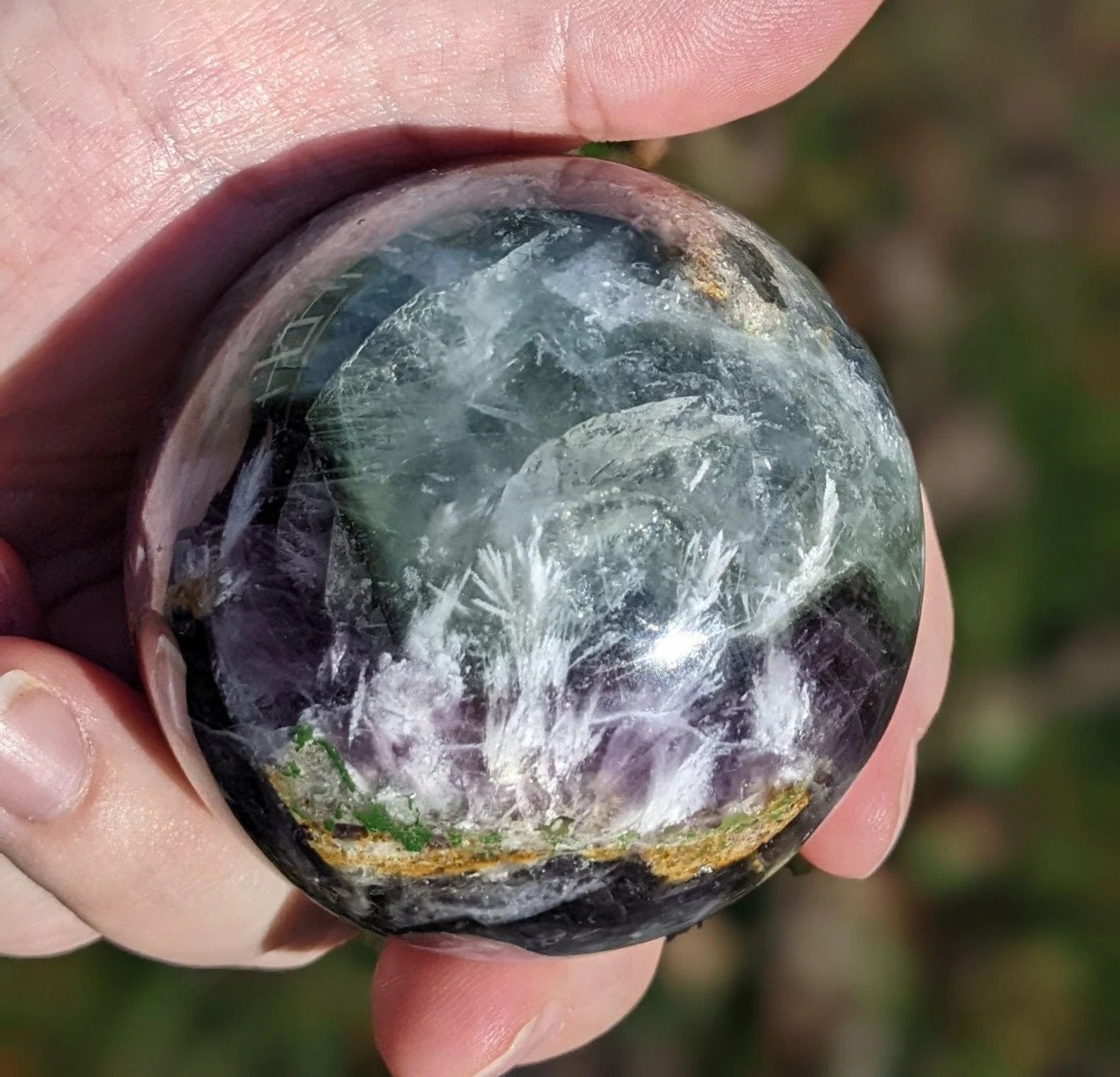 Natural Rainbow Fluorite Sphere