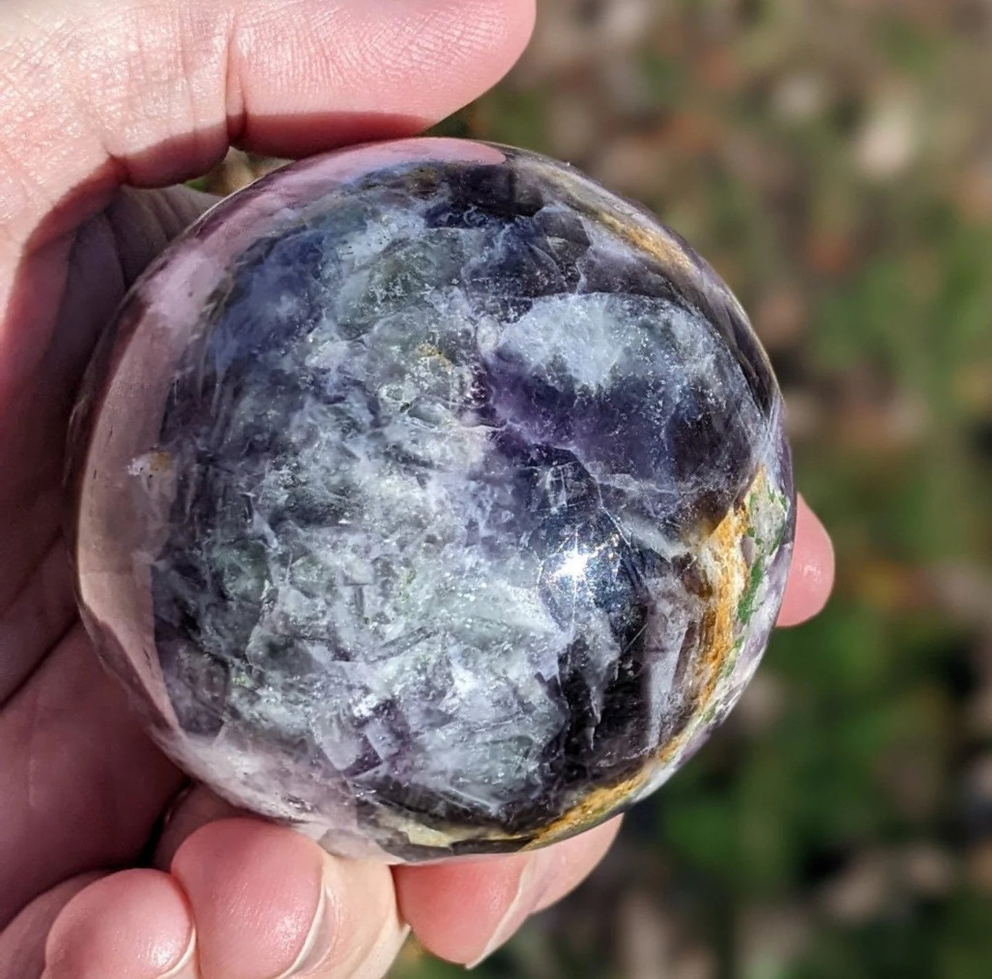 Natural Rainbow Fluorite Sphere