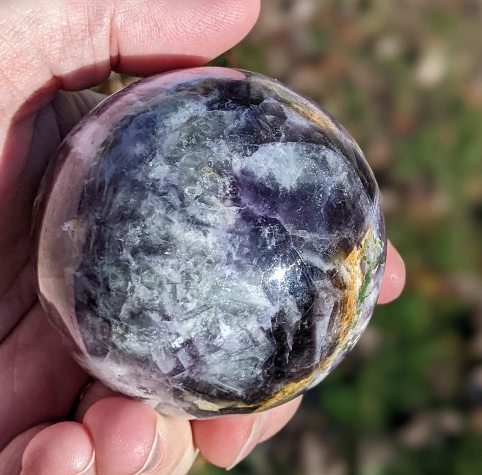 Natural Rainbow Fluorite Sphere