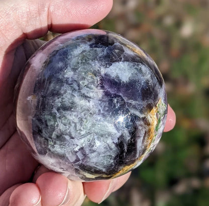 Natural Rainbow Fluorite Sphere