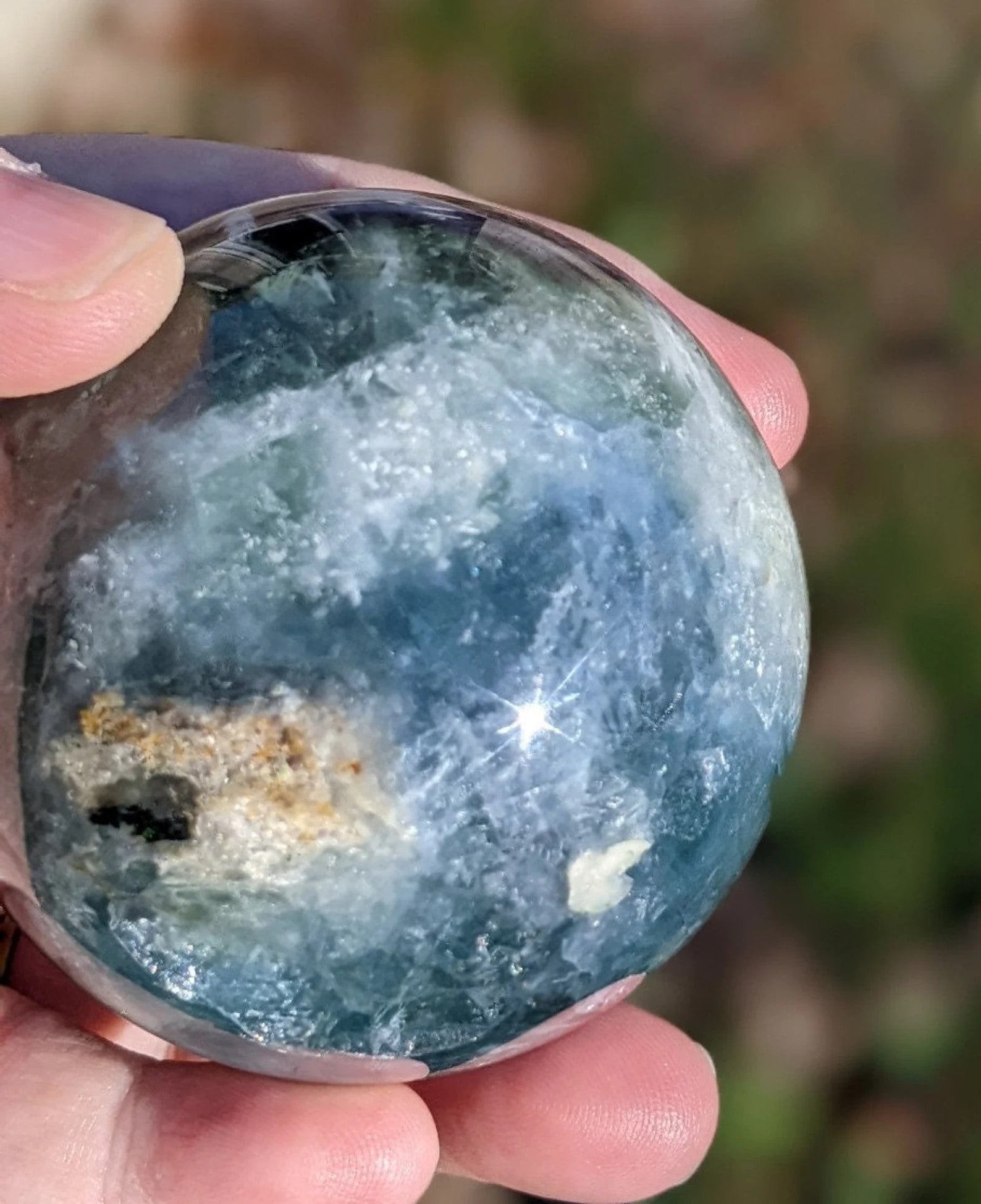 Natural Rainbow Fluorite Sphere