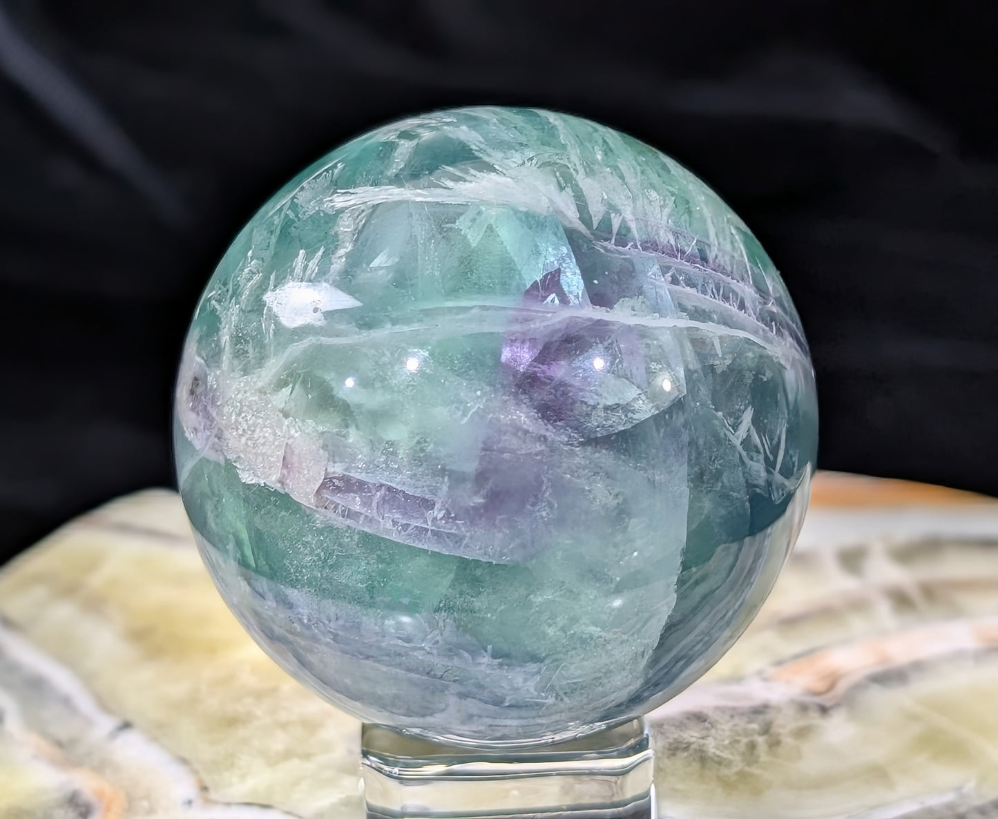 Feather Fluorite Sphere