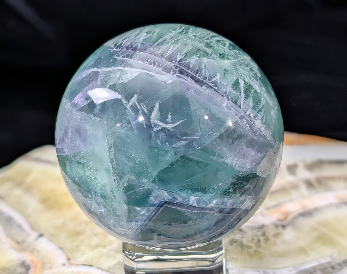 Feather Fluorite Sphere