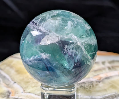 Feather Fluorite Sphere