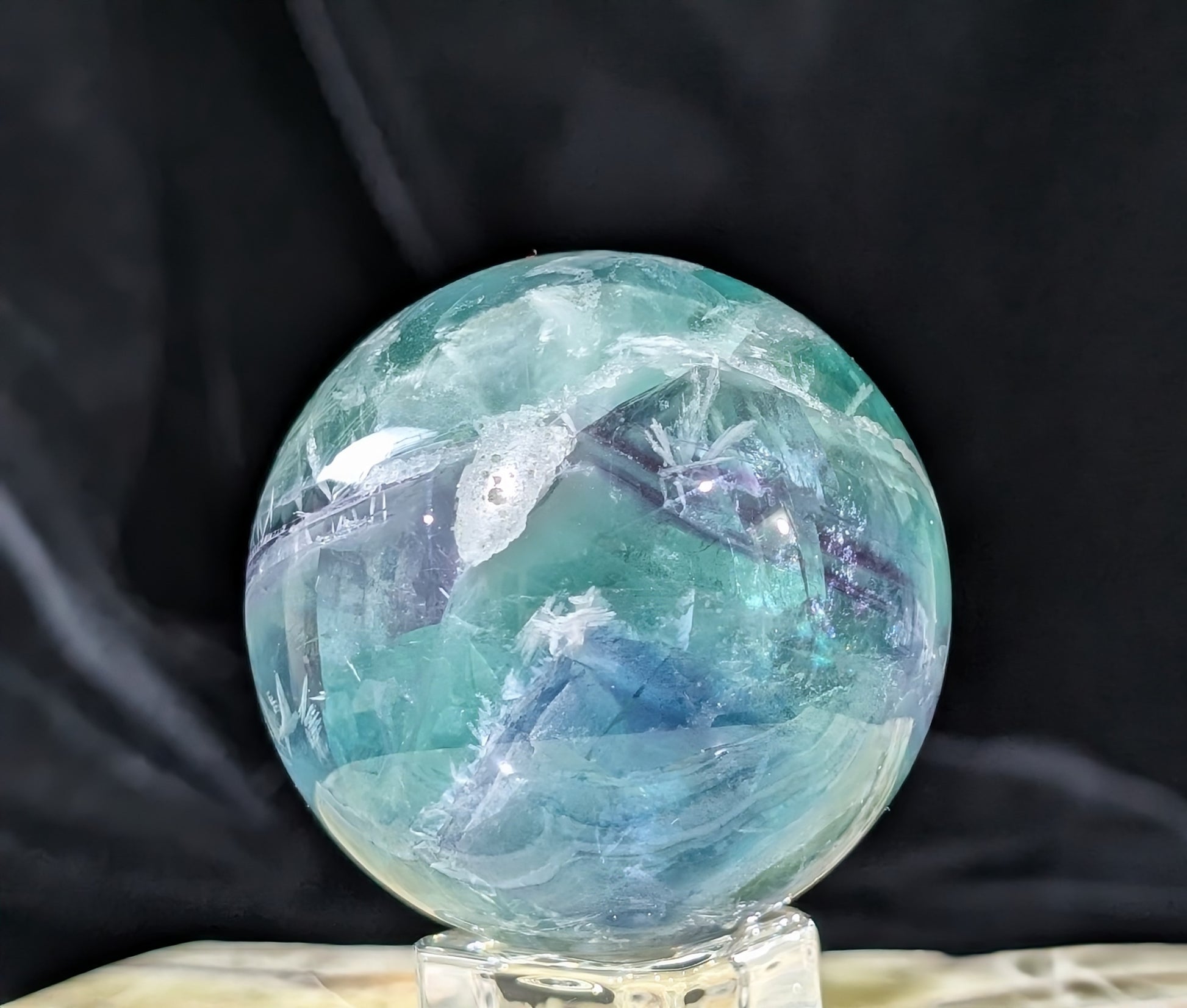 Feather Fluorite Sphere