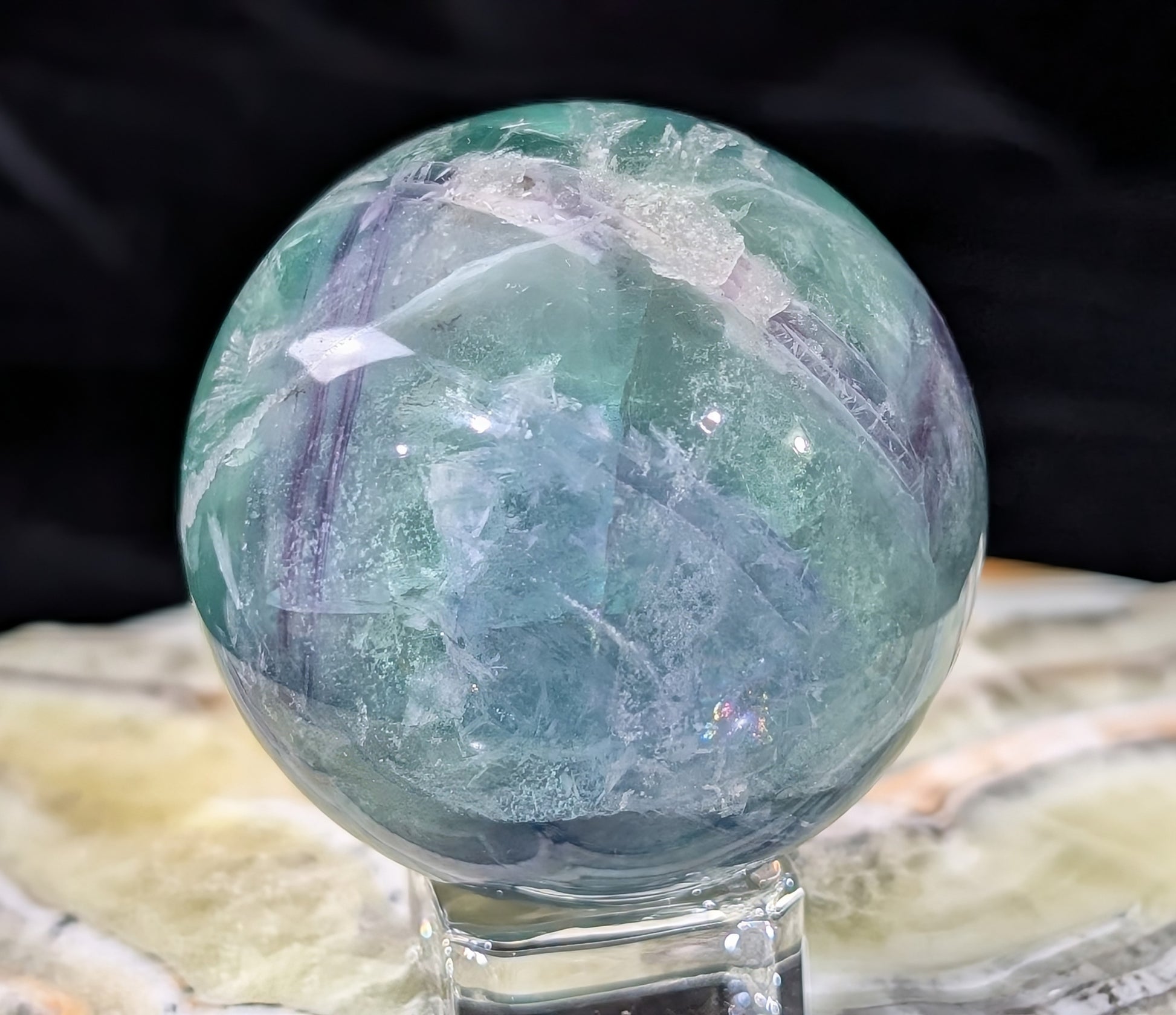 Feather Fluorite Sphere