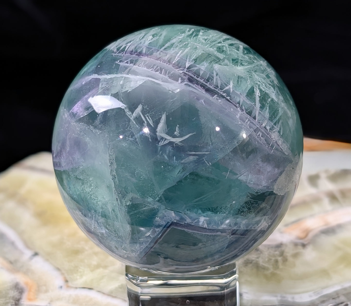 Feather Fluorite Sphere