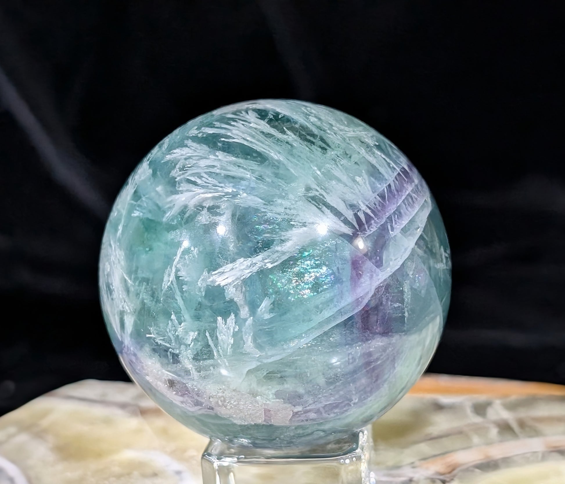 Feather Fluorite Sphere
