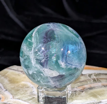 Feather Fluorite Sphere