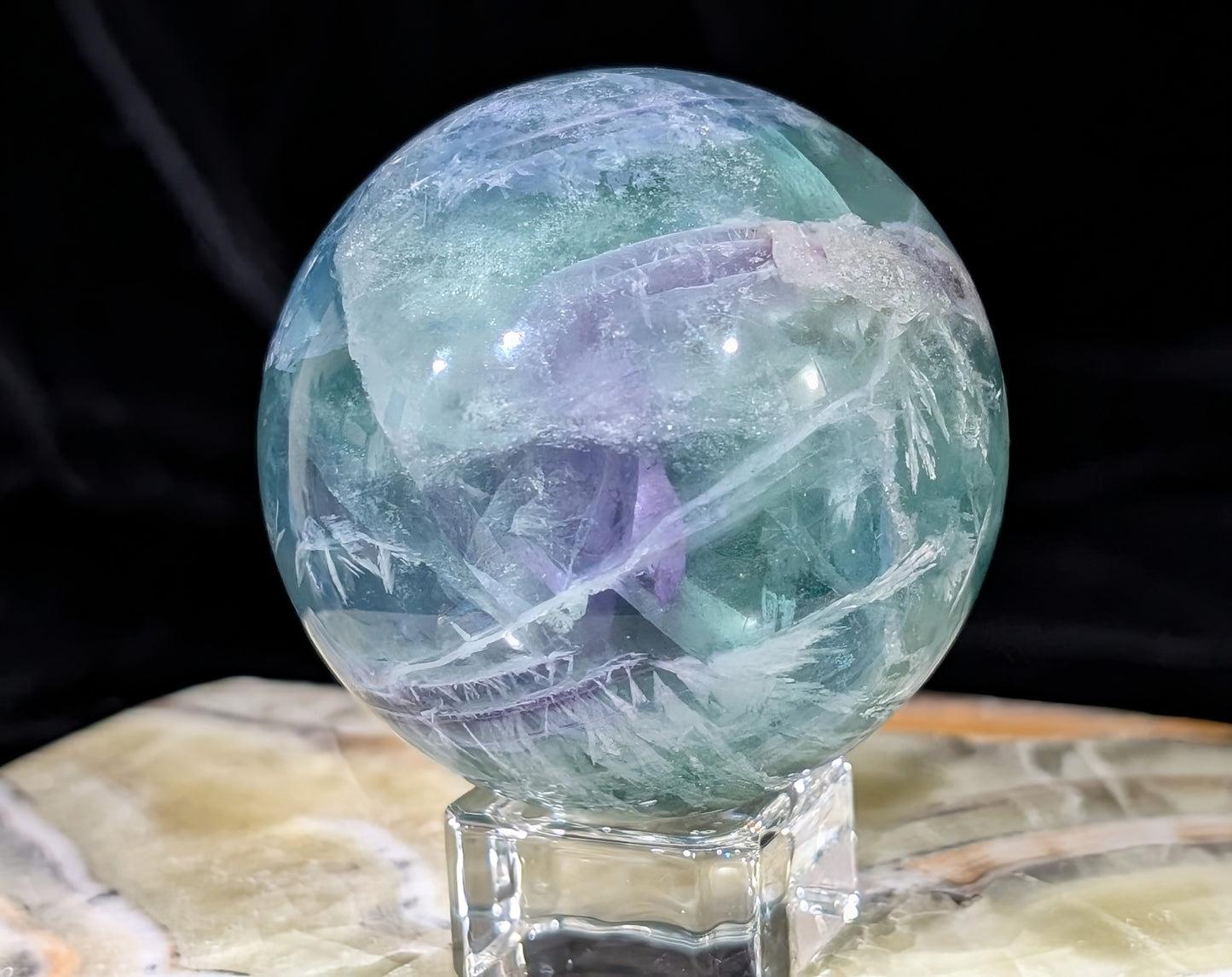 Feather Fluorite Sphere