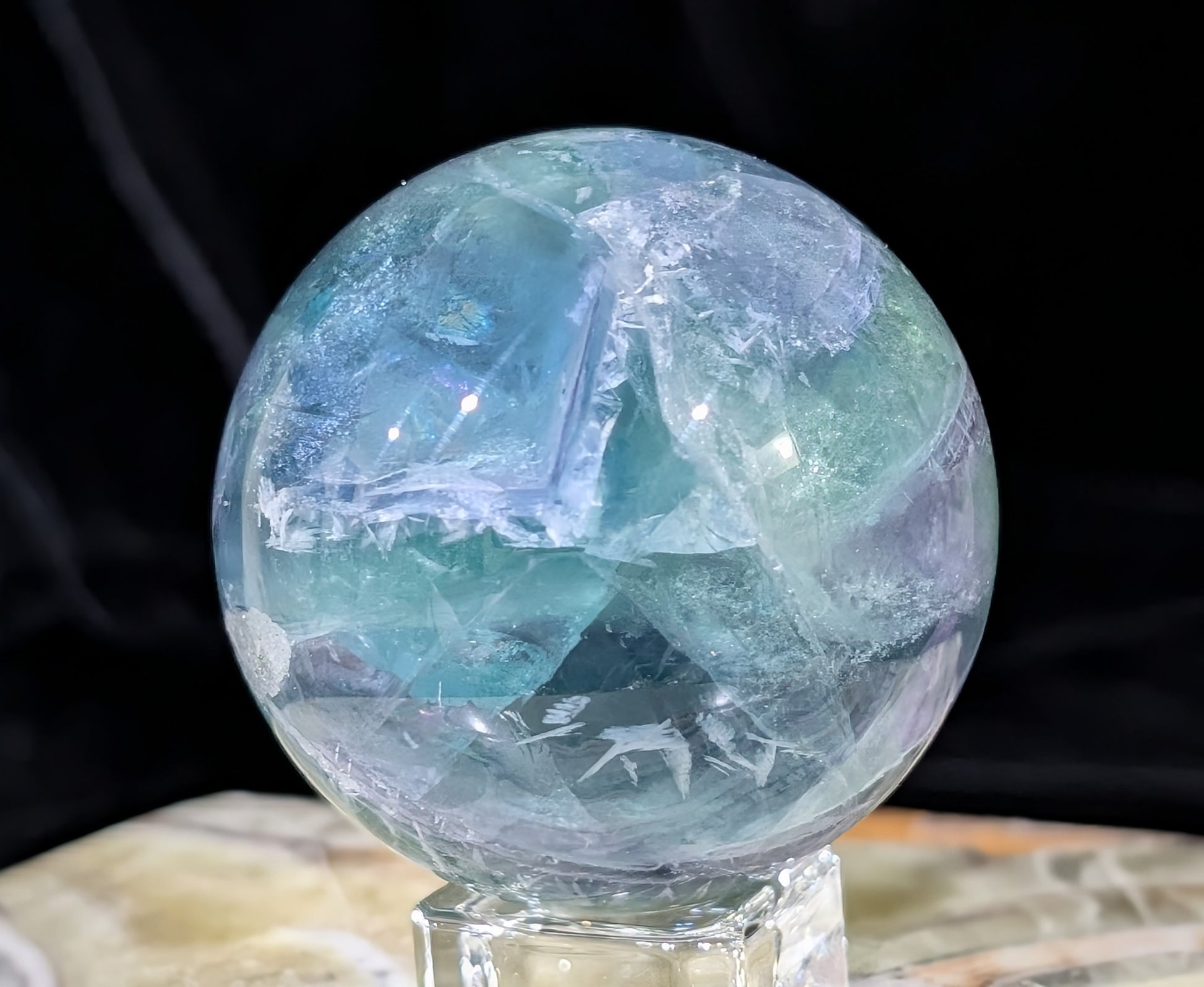 Feather Fluorite Sphere