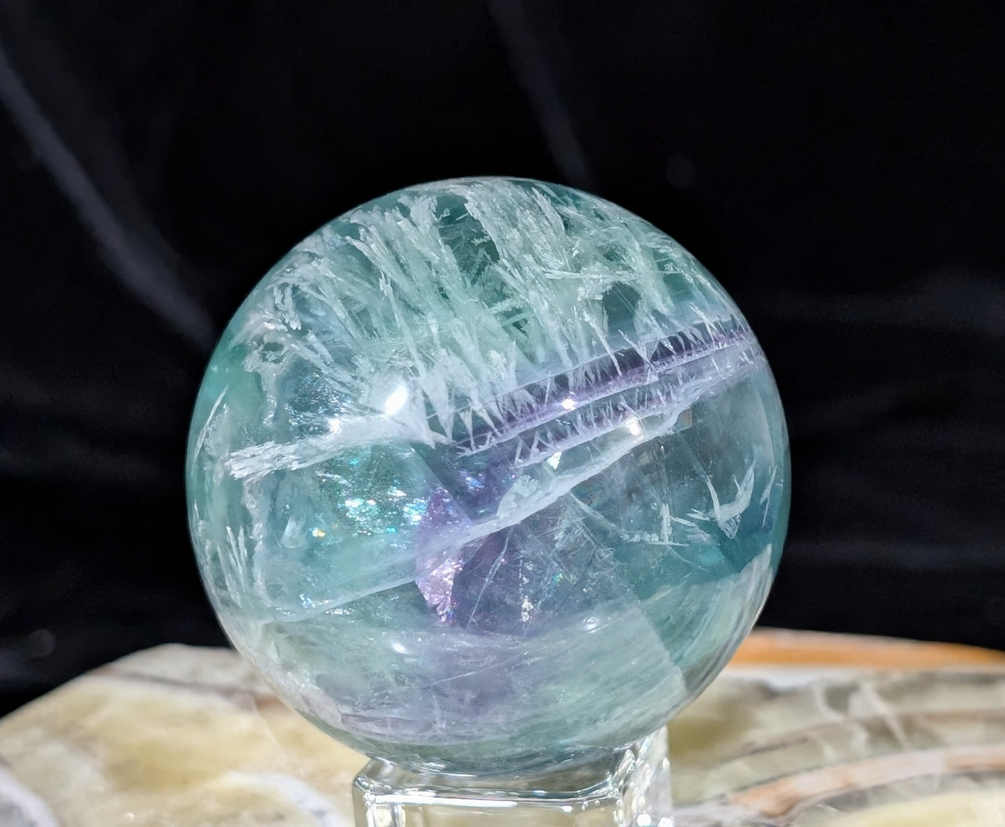 Feather Fluorite Sphere