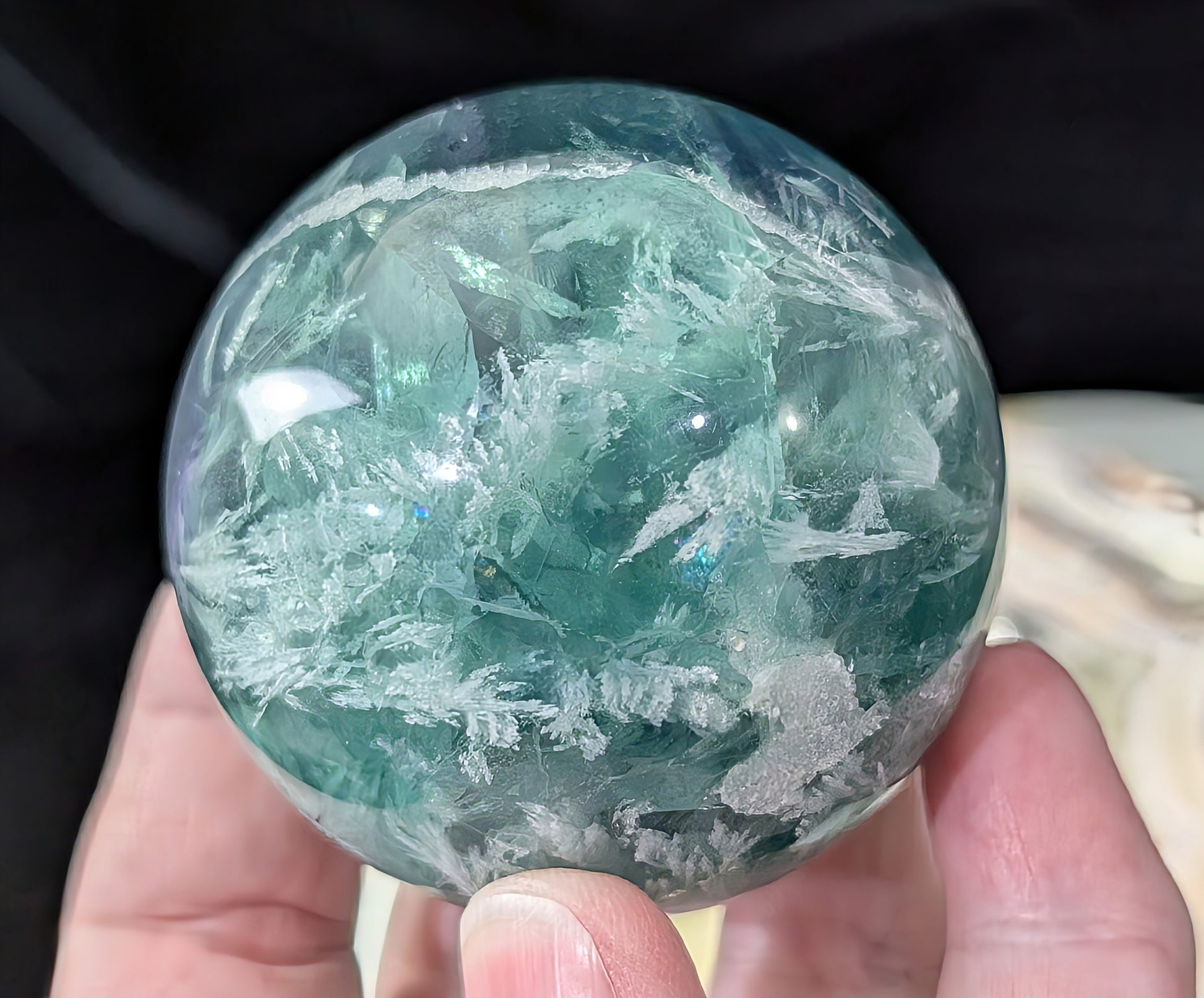 Feather Fluorite Sphere
