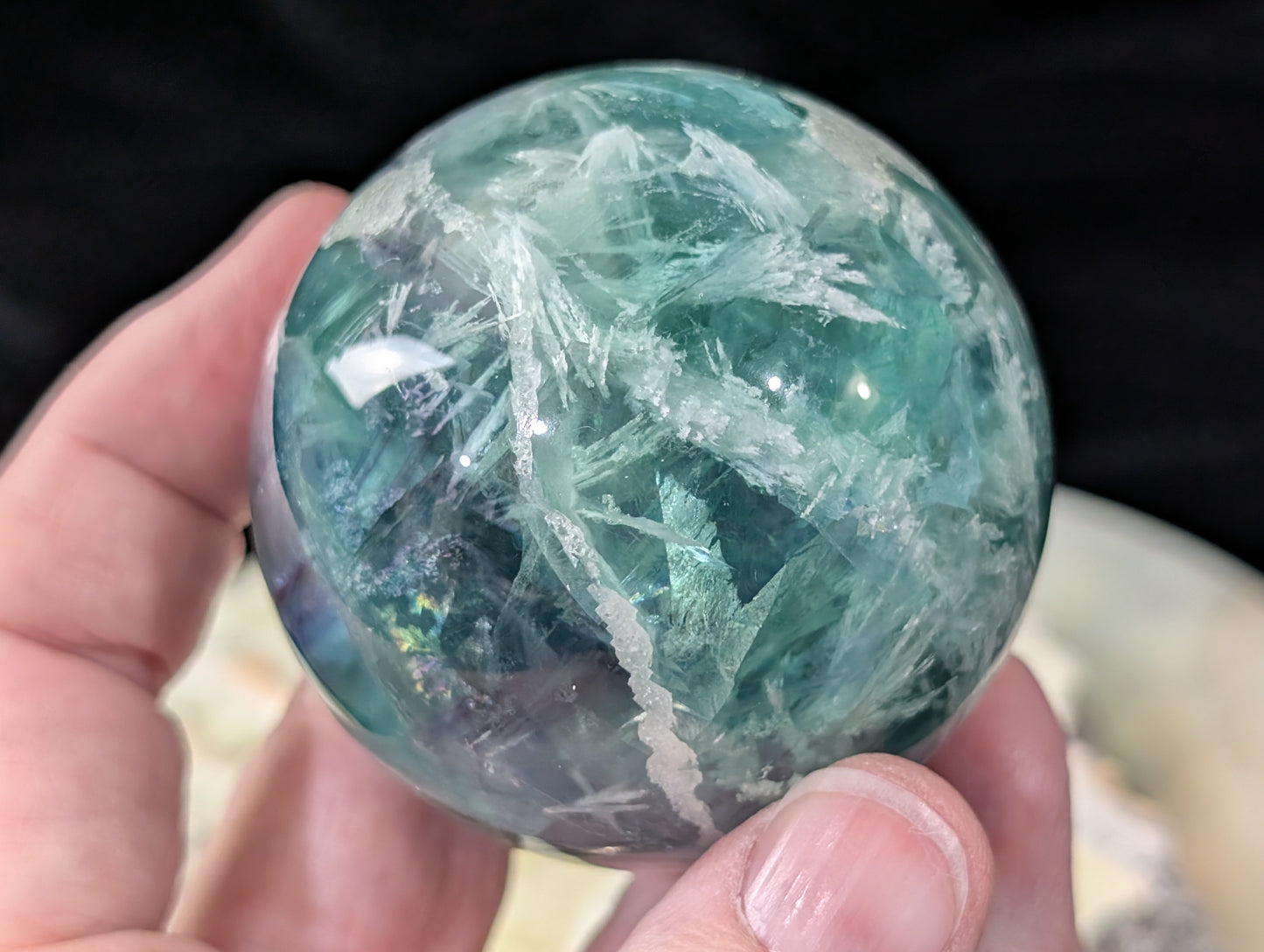 Feather Fluorite Sphere
