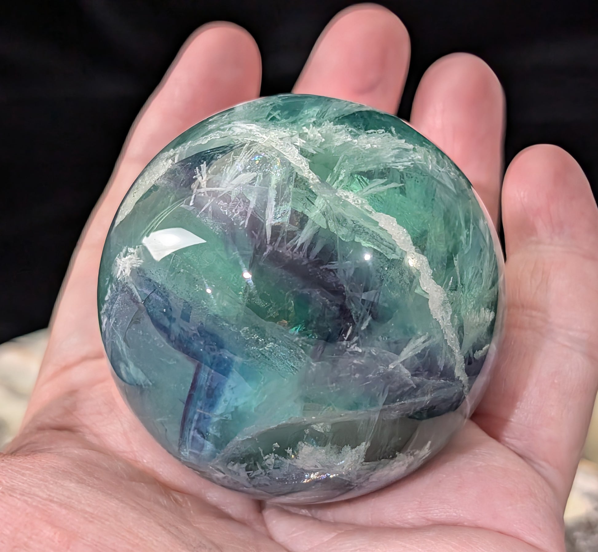 Feather Fluorite Sphere