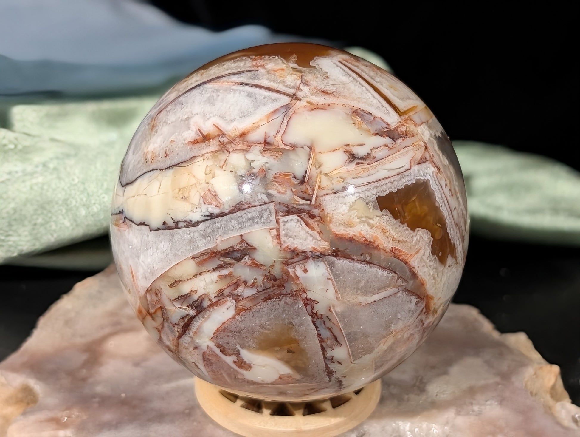 Fire Agate Sphere 1C