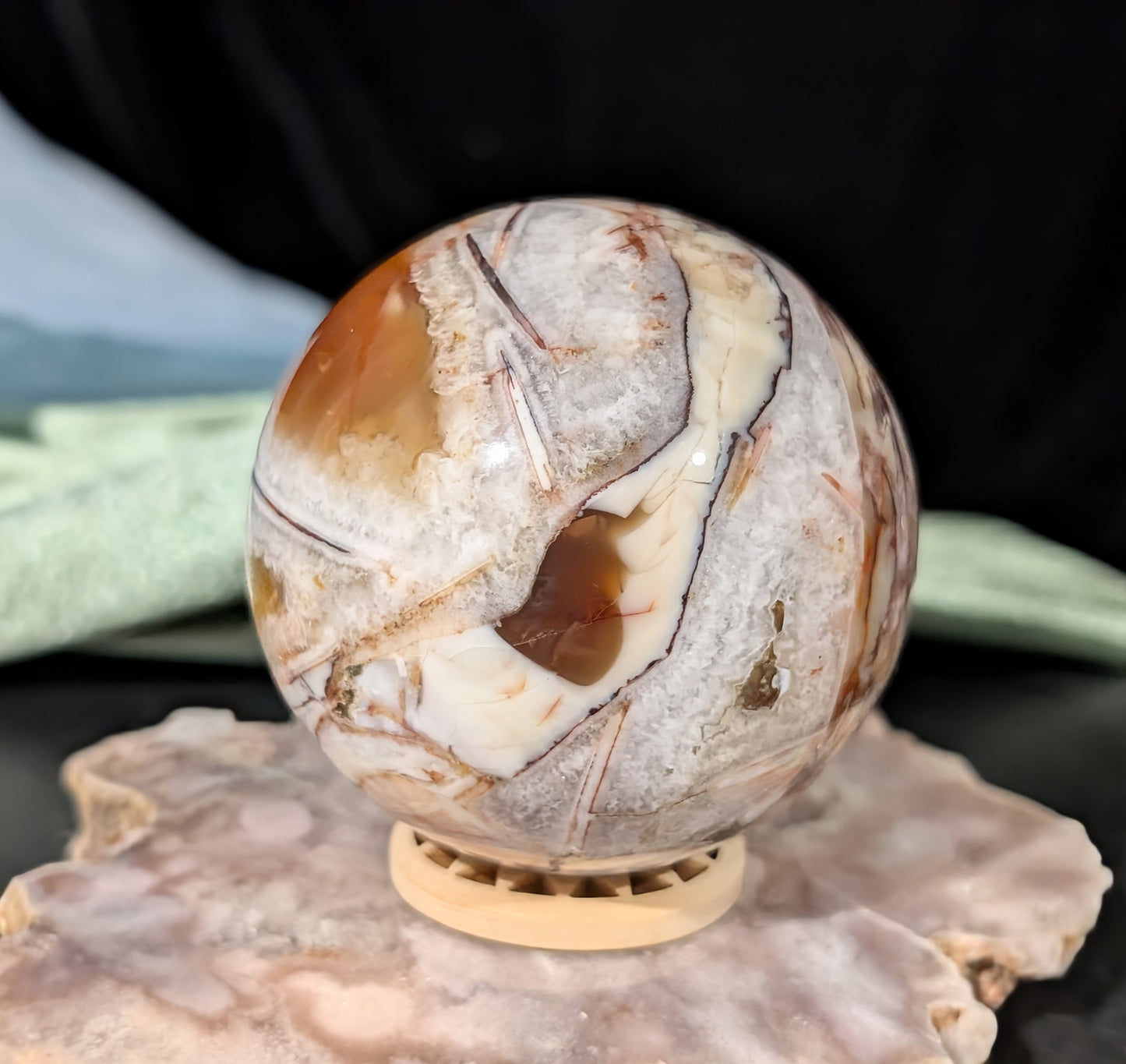 Fire Agate Sphere 1D