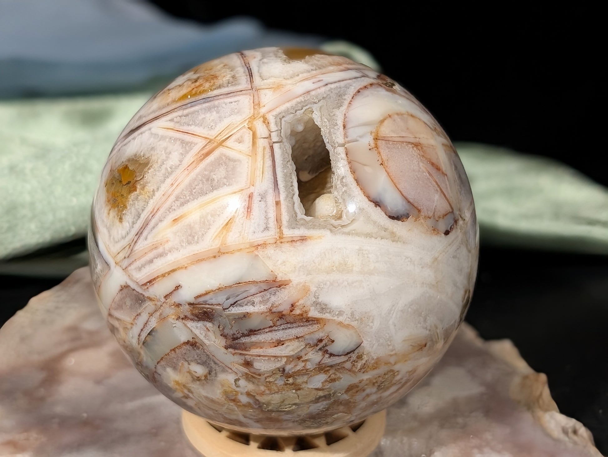 Fire Agate Sphere 1G