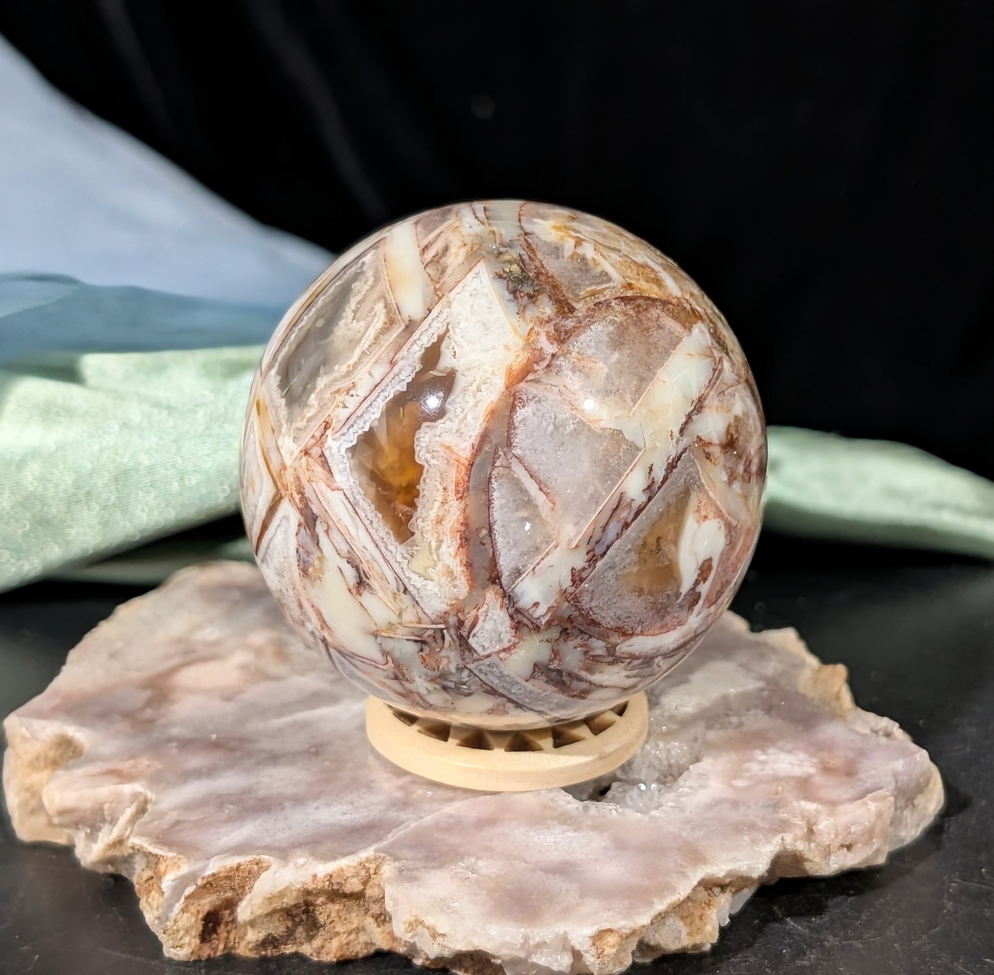 Fire Agate Sphere 1I