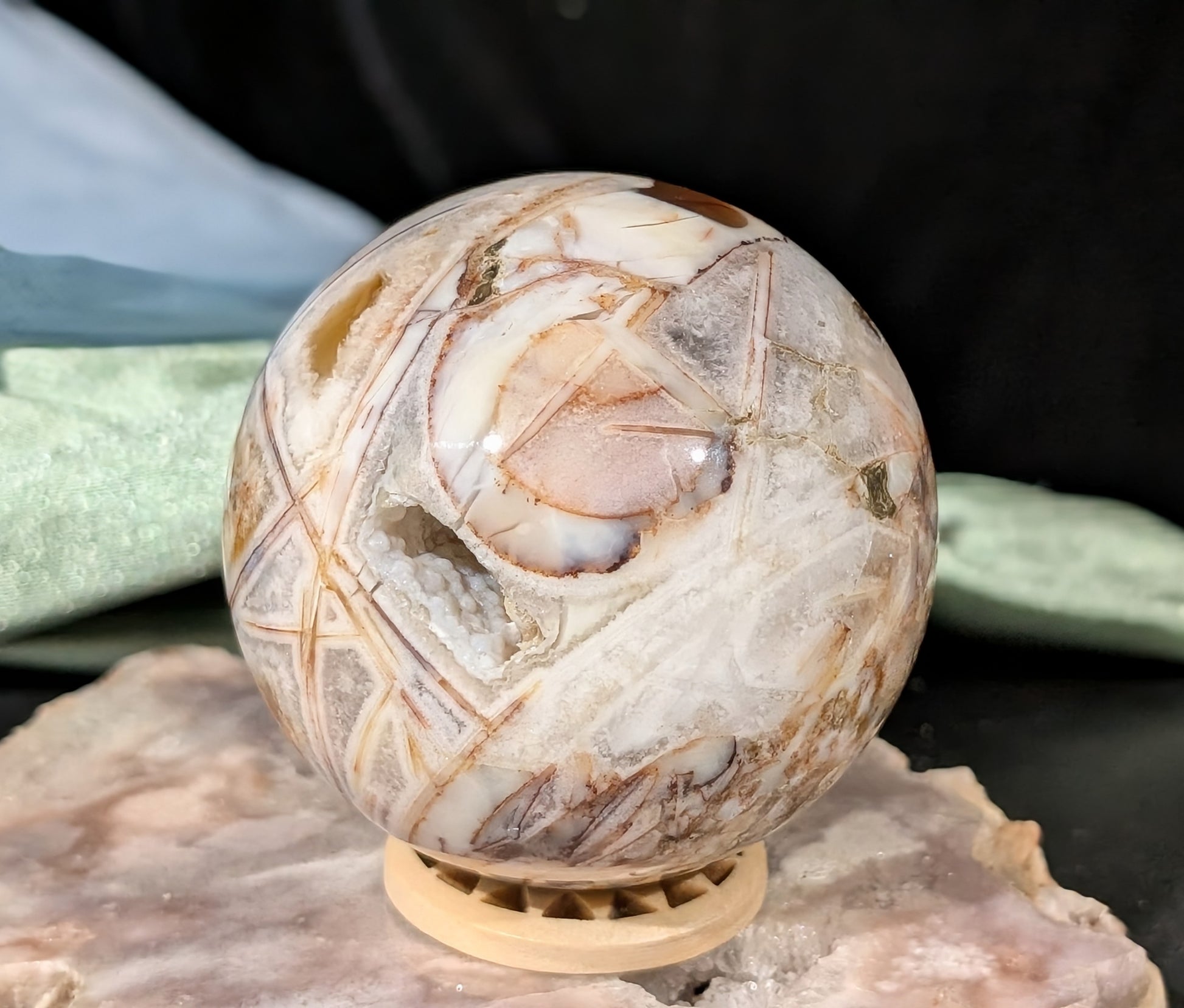 Fire Agate Sphere 1K