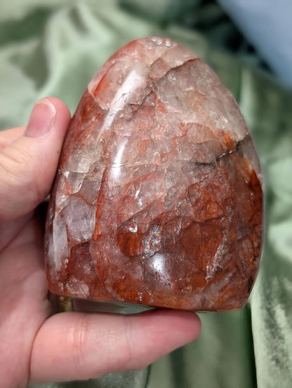 Hand Carved Fire Quartz Freeform