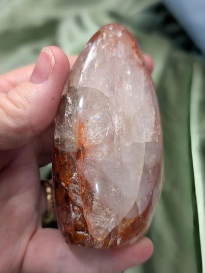 Hand Carved Fire Quartz Freeform