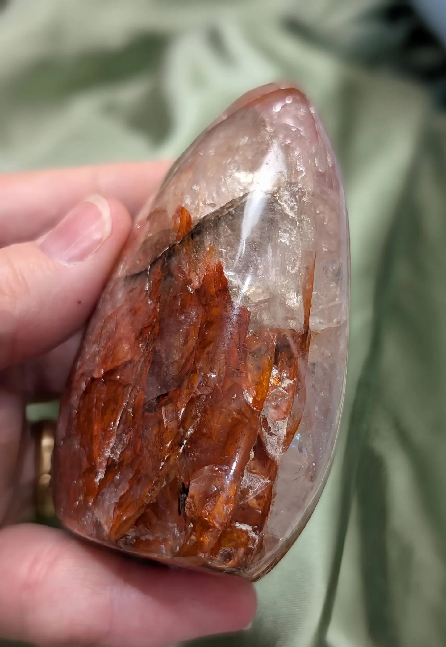 Hand Carved Fire Quartz Freeform