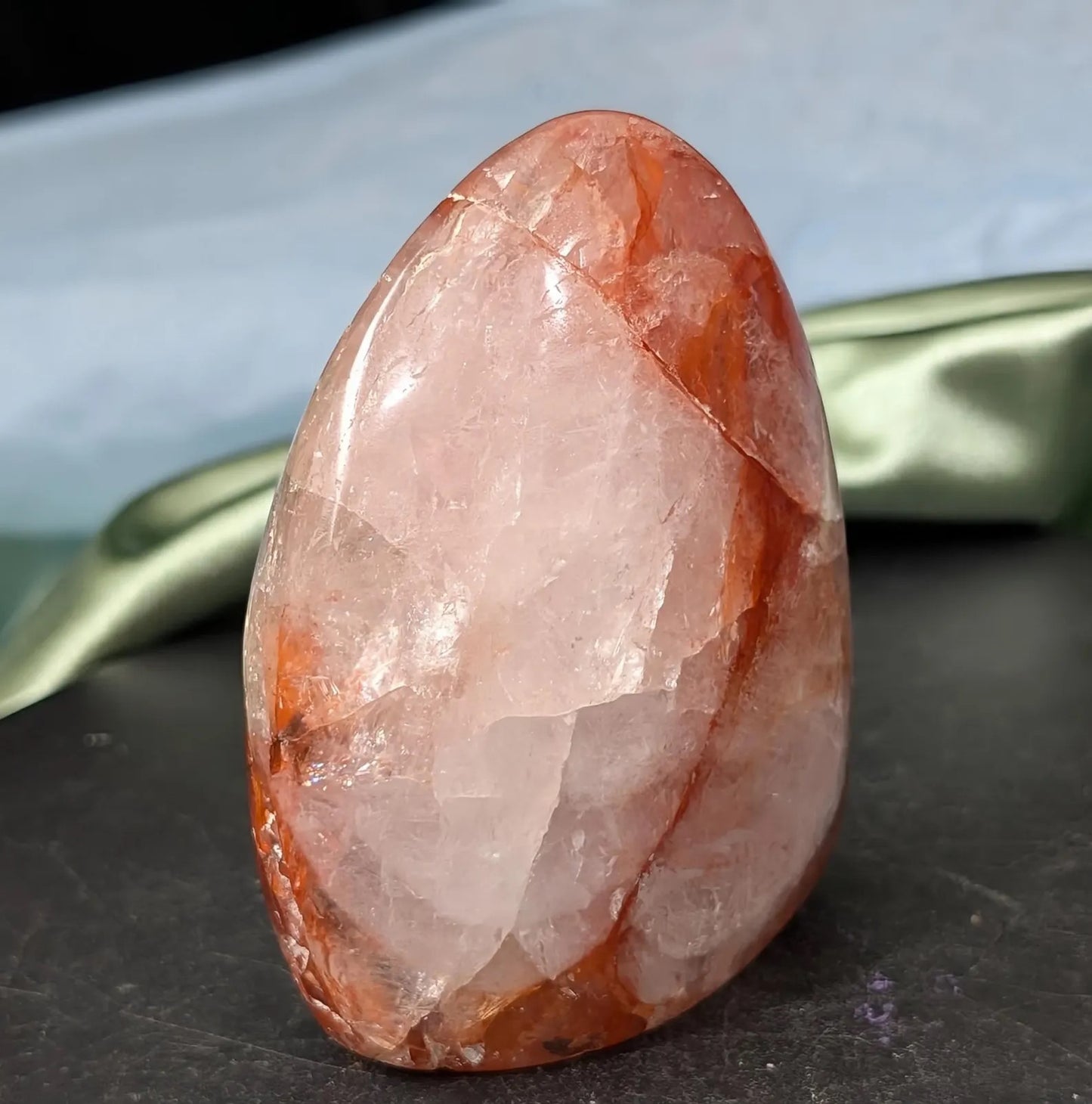 Hand Carved Fire Quartz Freeform