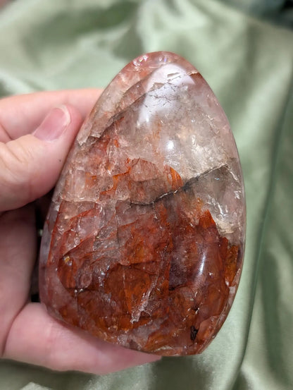 Hand Carved Fire Quartz Freeform