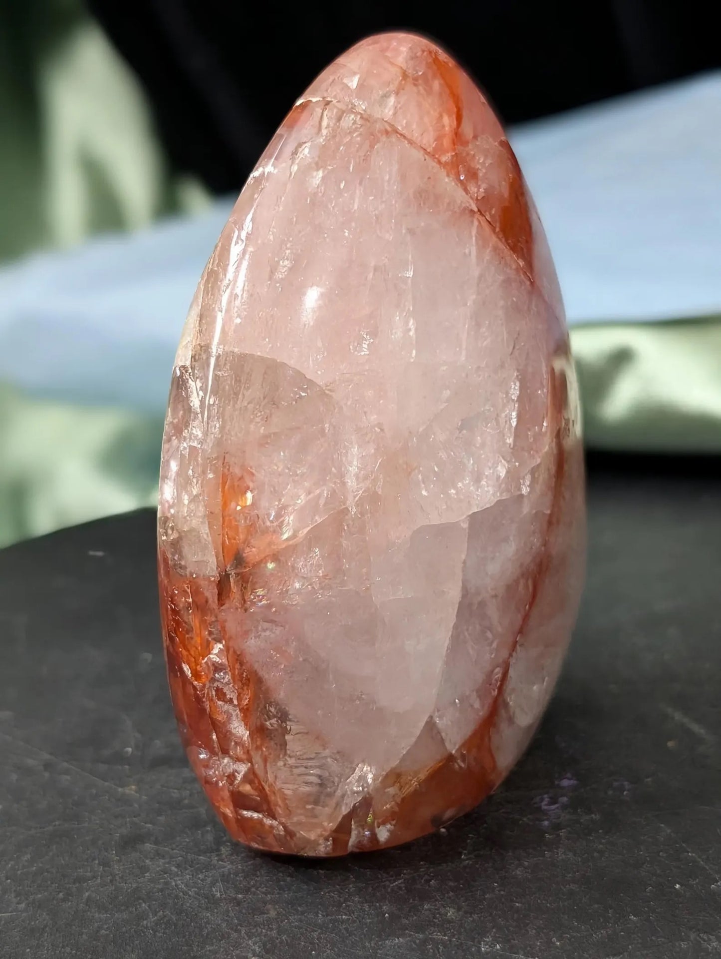 Hand Carved Fire Quartz Freeform