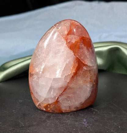 Hand Carved Fire Quartz Freeform