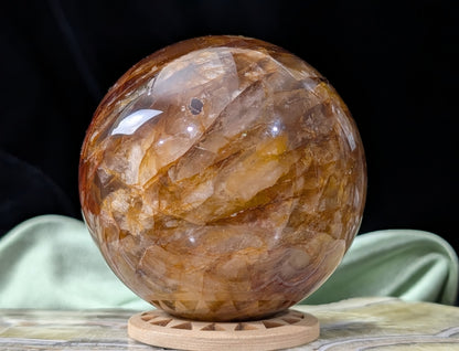 Fire Quartz with Golden Healer Sphere