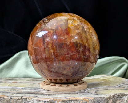 Fire Quartz with Golden Healer Sphere
