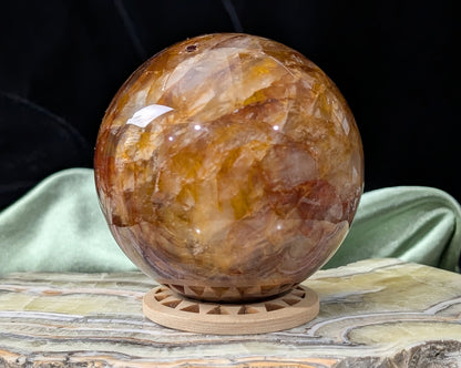 Fire Quartz with Golden Healer Sphere