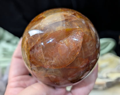 Fire Quartz with Golden Healer Sphere