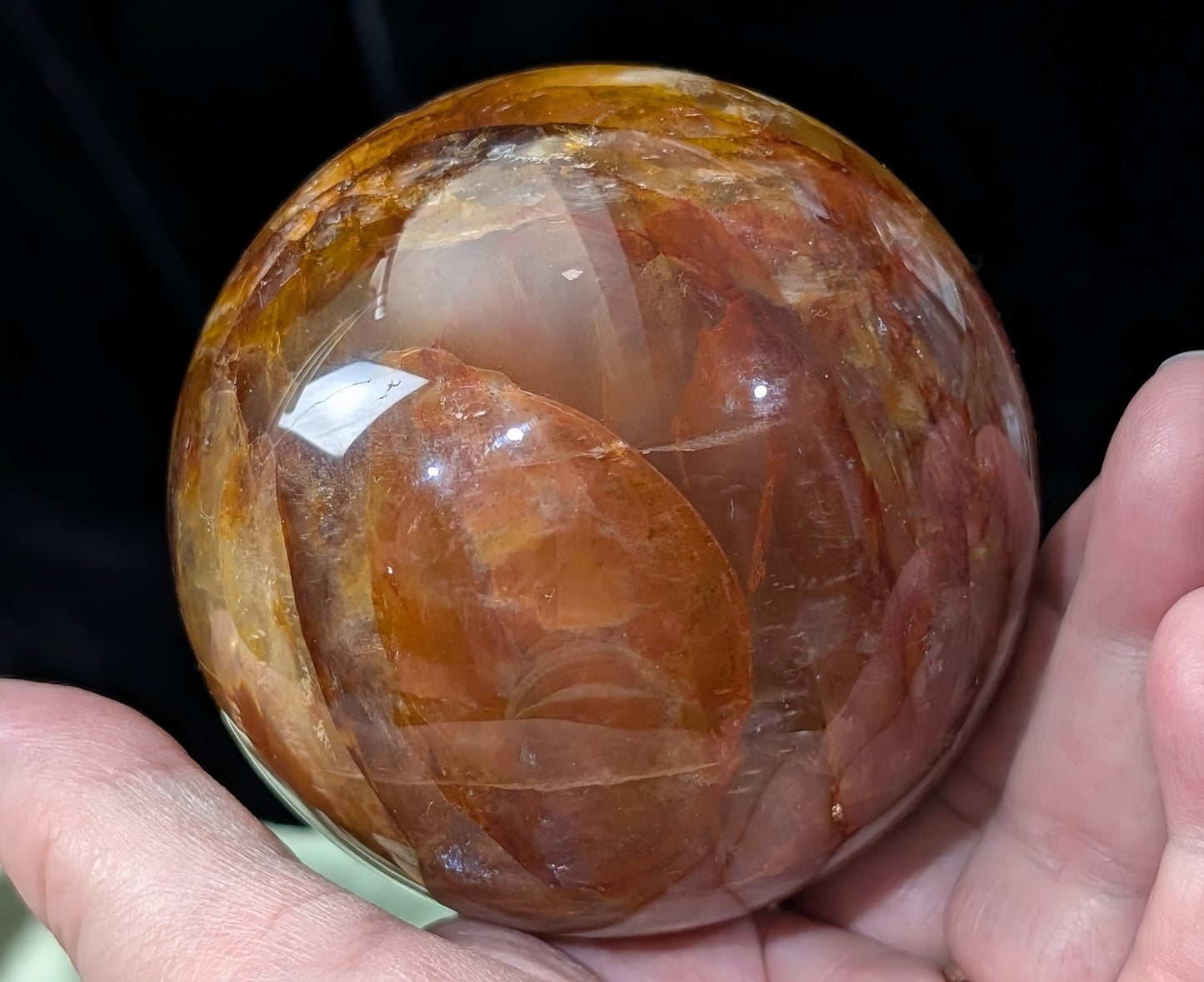 Fire Quartz with Golden Healer Sphere