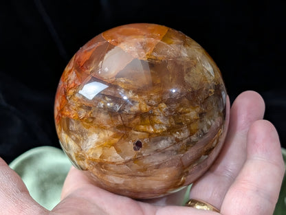 Fire Quartz with Golden Healer Sphere