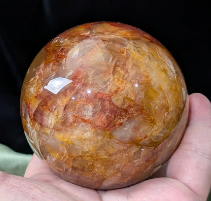 Fire Quartz with Golden Healer Sphere