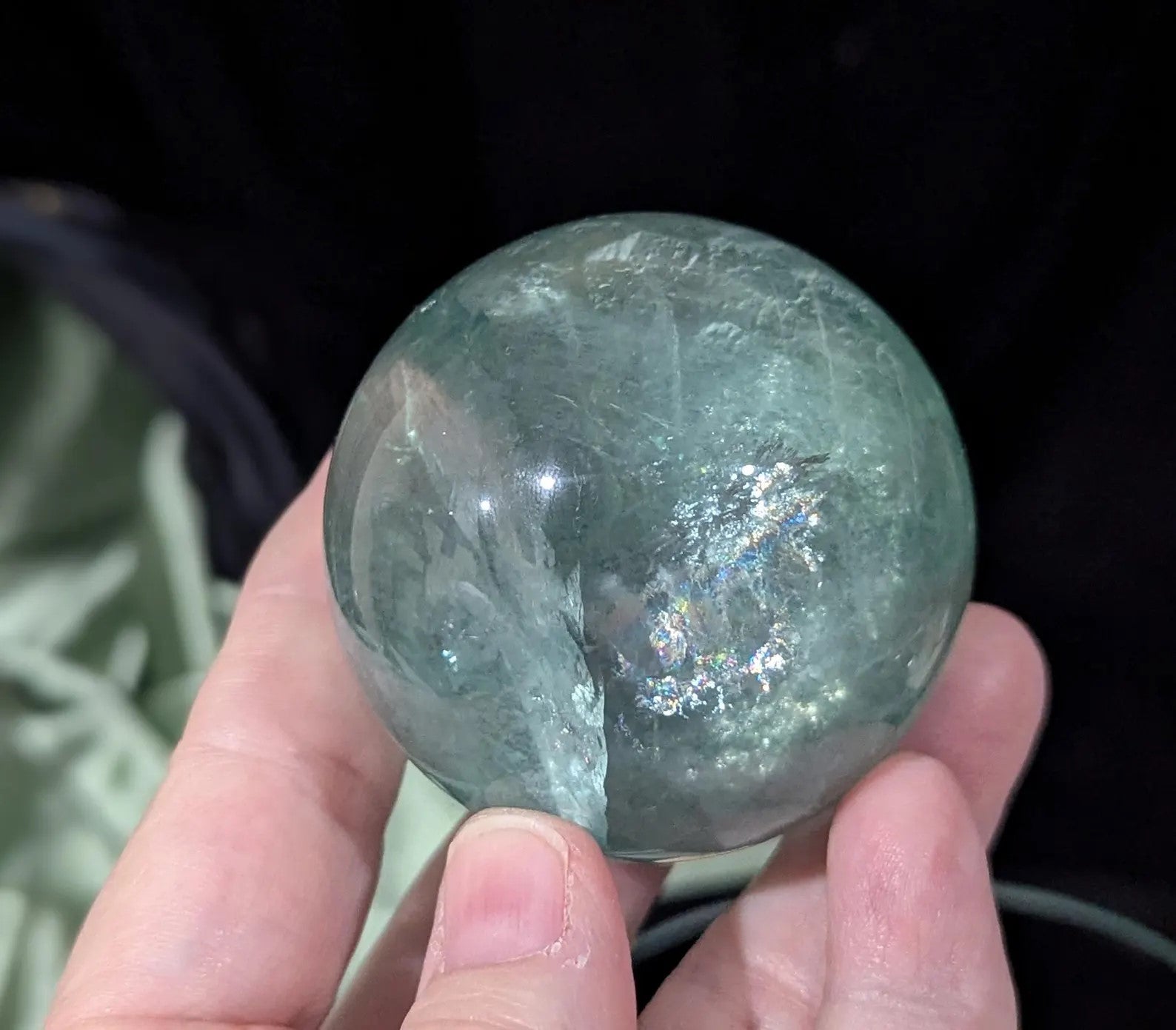 Flashy Fluorite Crystal Sphere