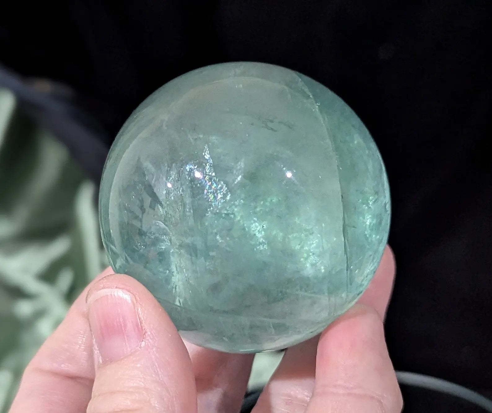 Flashy Fluorite Crystal Sphere